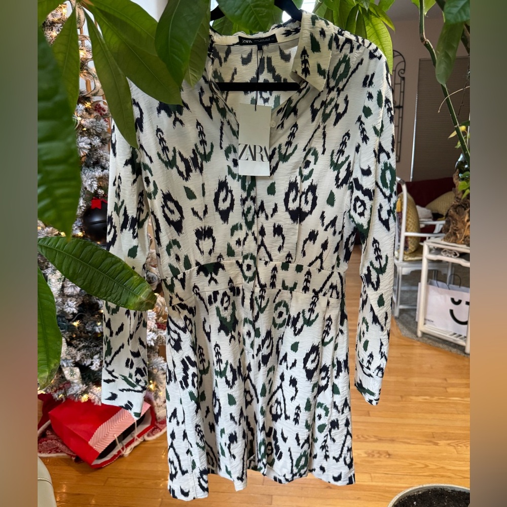 Zara Monochrome Patterned Dress